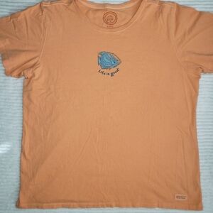 Life is Good Orange “Fish” Classic Fit Tee XXL